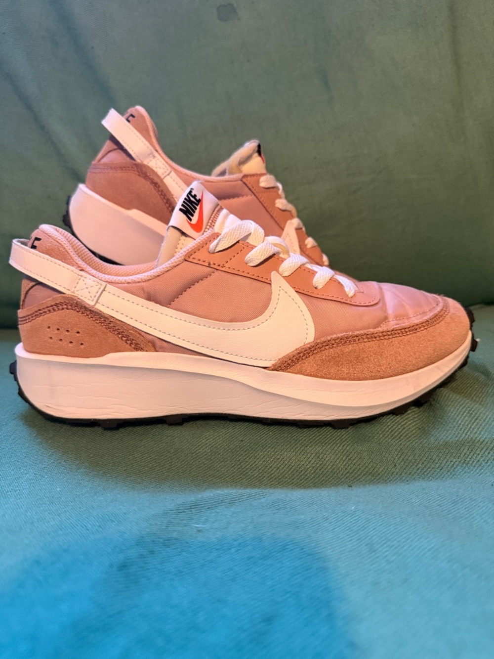 Nike Women's Pink and White Retro Runner Sneakers